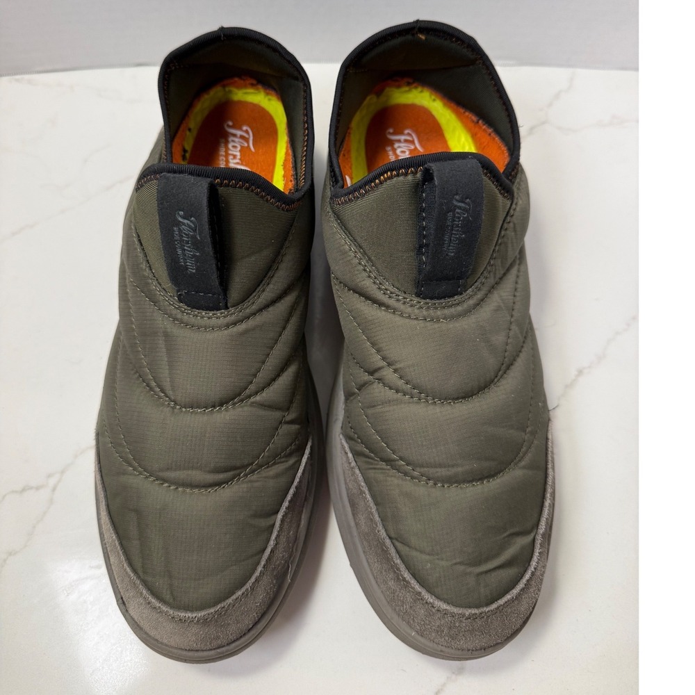 Florsheim Comfortech Mens 9.5M Olive Green Quilted Slip On Shoes 11977-303